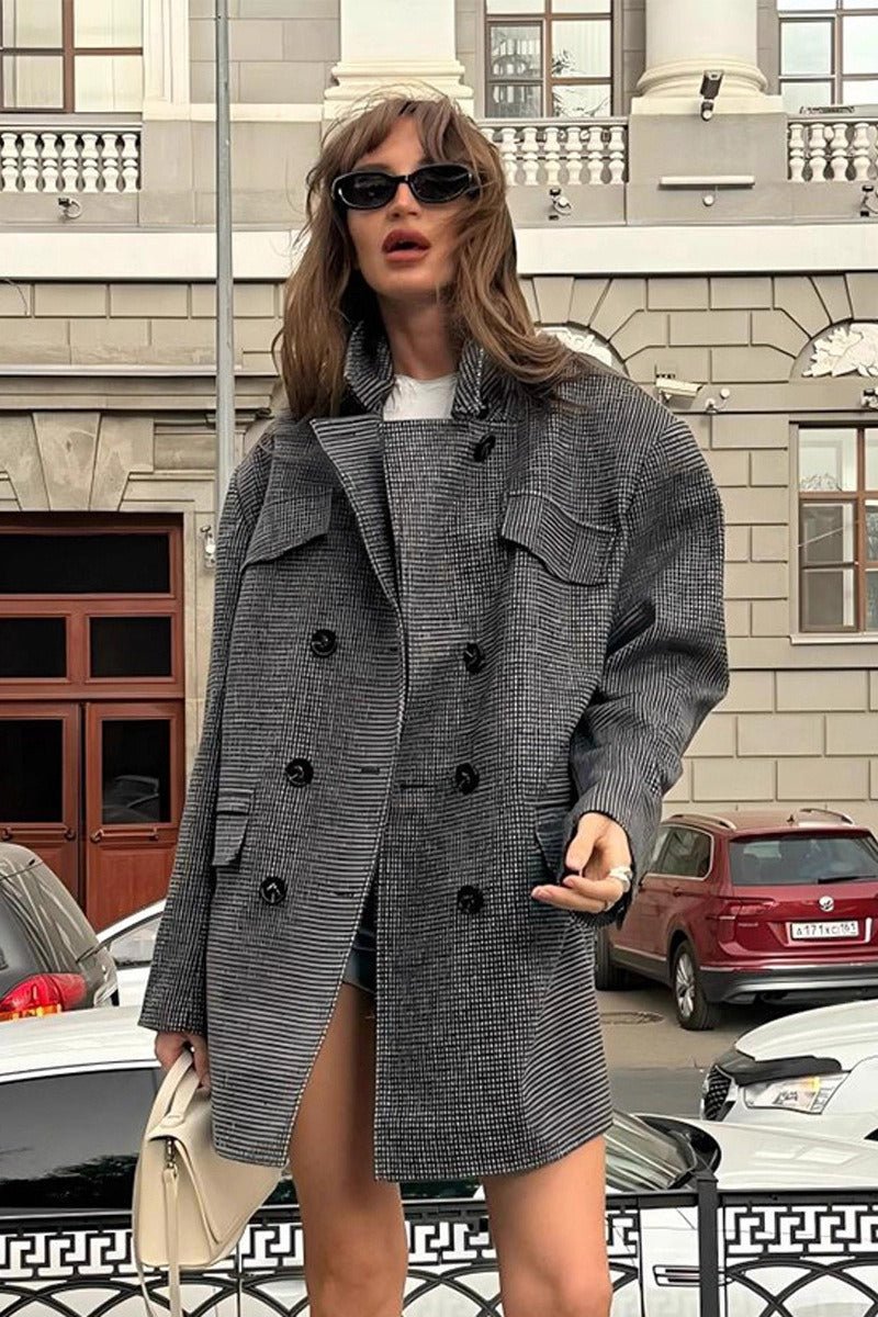 Rowena - Women's Relaxed Coat with Button Front - photo 1