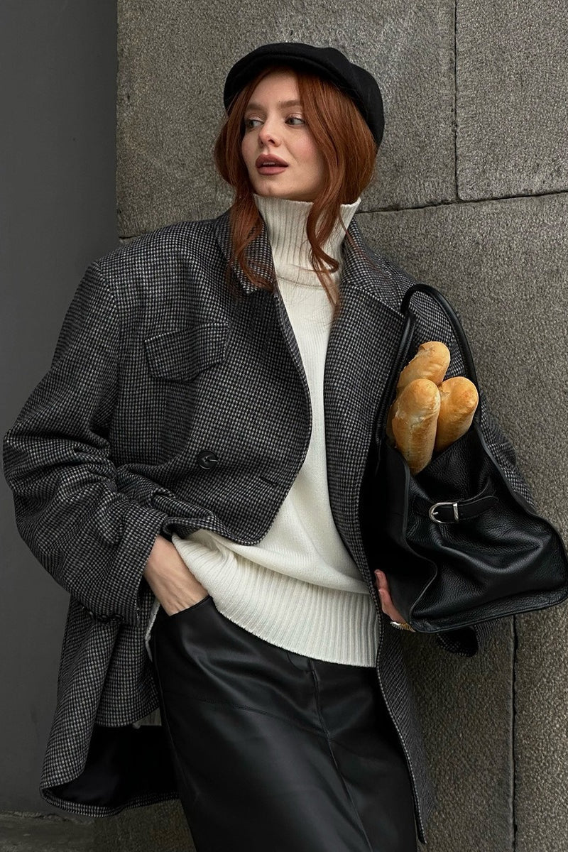 Rowena - Women's Relaxed Coat with Button Front - photo 5