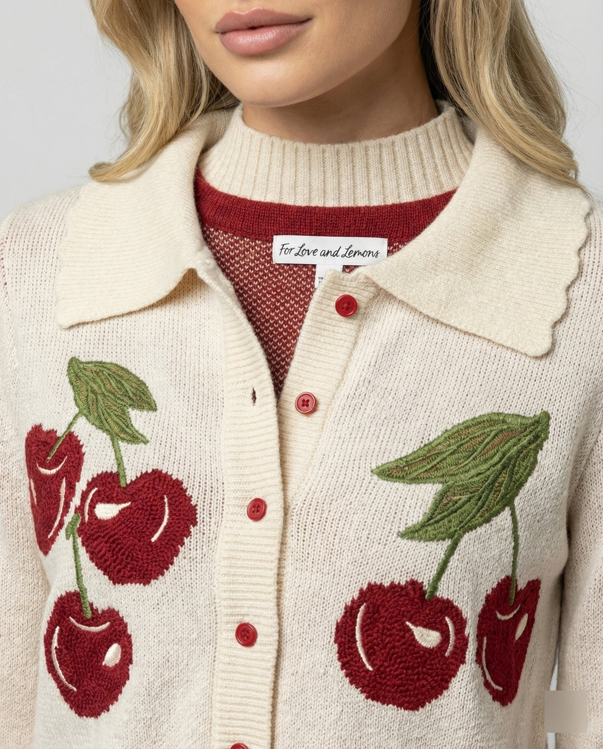 Runa - Women's Cardigan in Knit with Floral Print - photo 4
