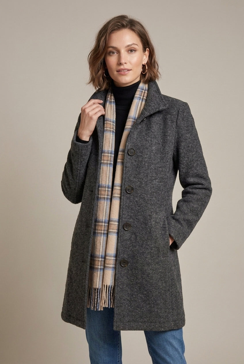 Ruth - Women's Coat with Button Front - photo 2