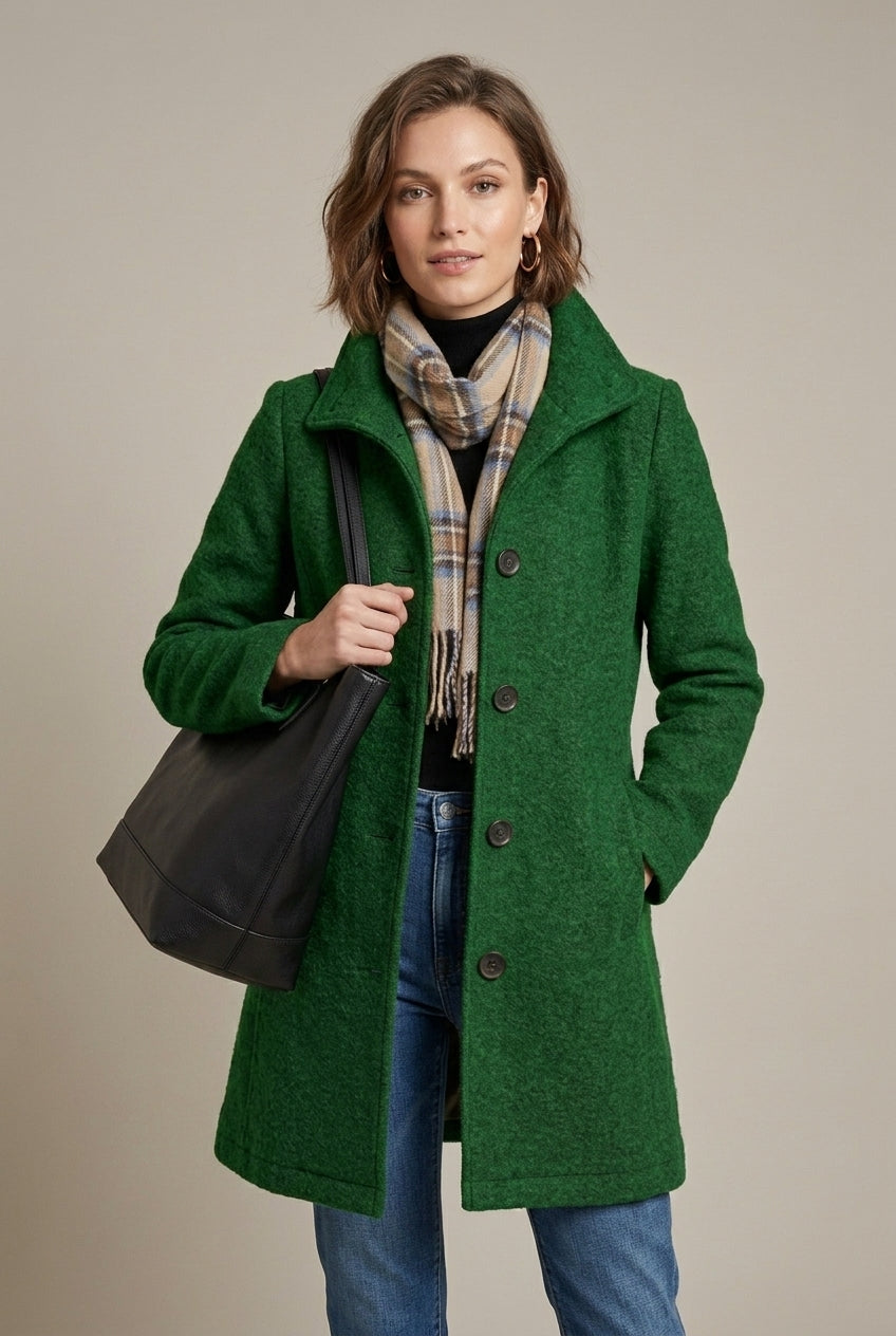 Ruth - Women's Coat with Button Front - photo 3