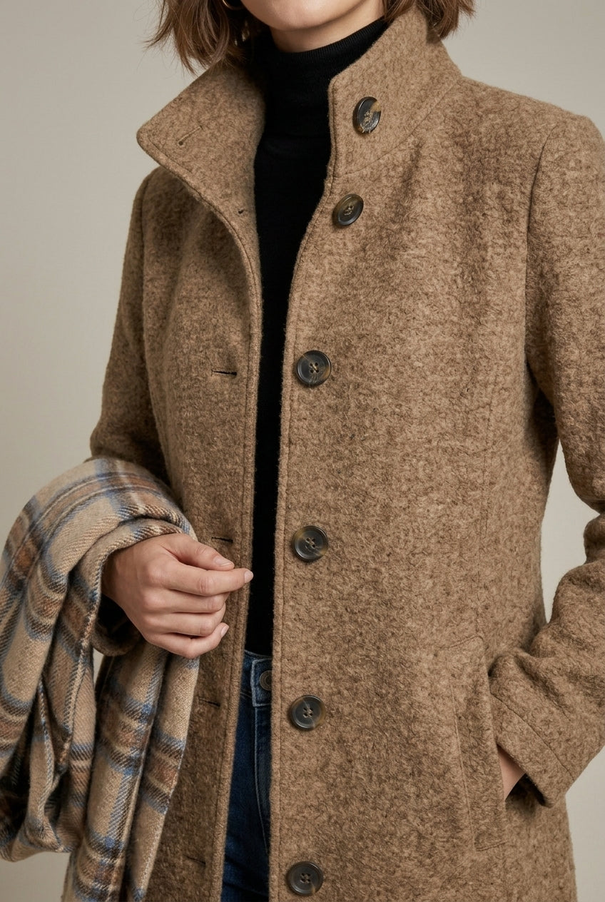 Ruth - Women's Coat with Button Front - photo 5