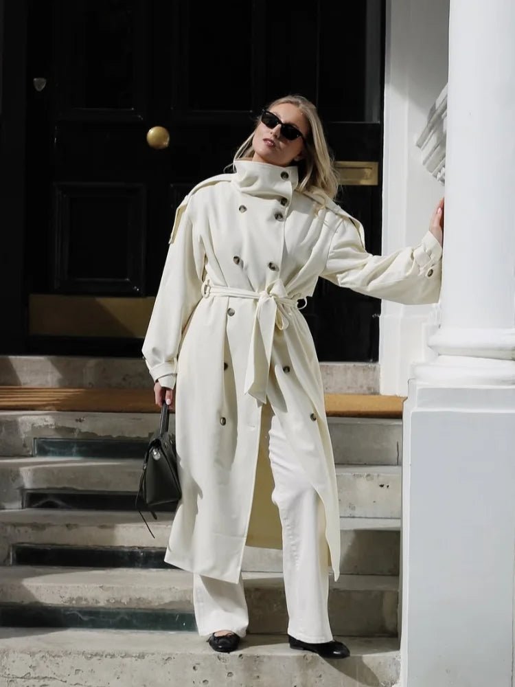 Selina - Women's Trench Coat with Button Front - photo 3