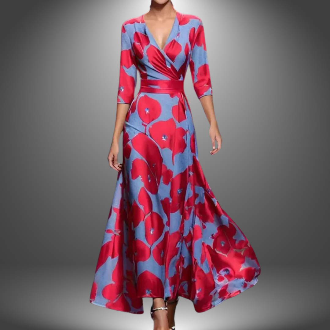 Signe - Women's Maxi Dress in Boho Print with V-Neck - photo 1