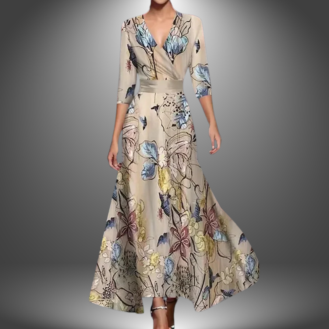 Signe - Women's Maxi Dress in Boho Print with V-Neck - photo 2