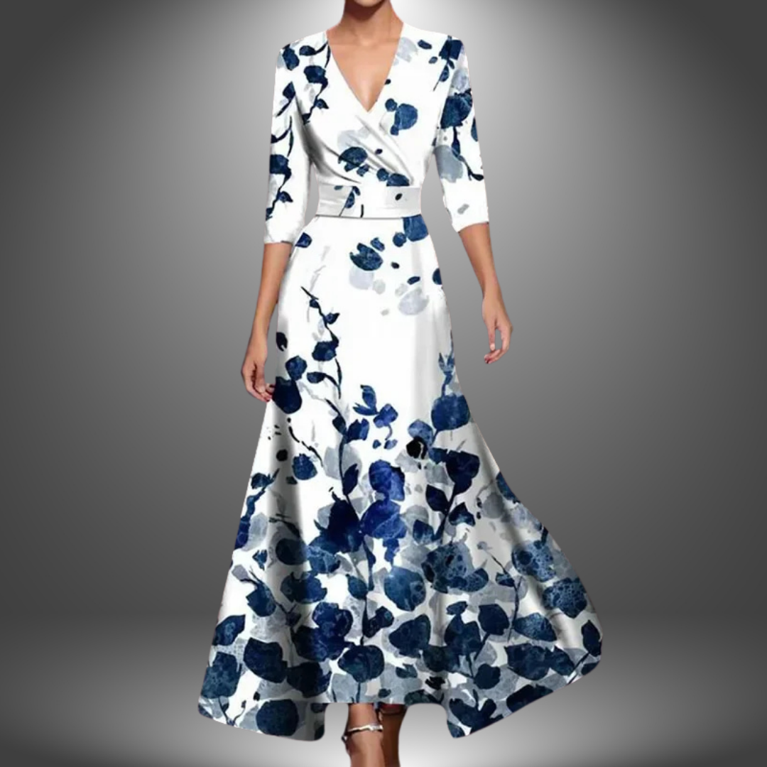 Signe - Women's Maxi Dress in Boho Print with V-Neck - photo 3