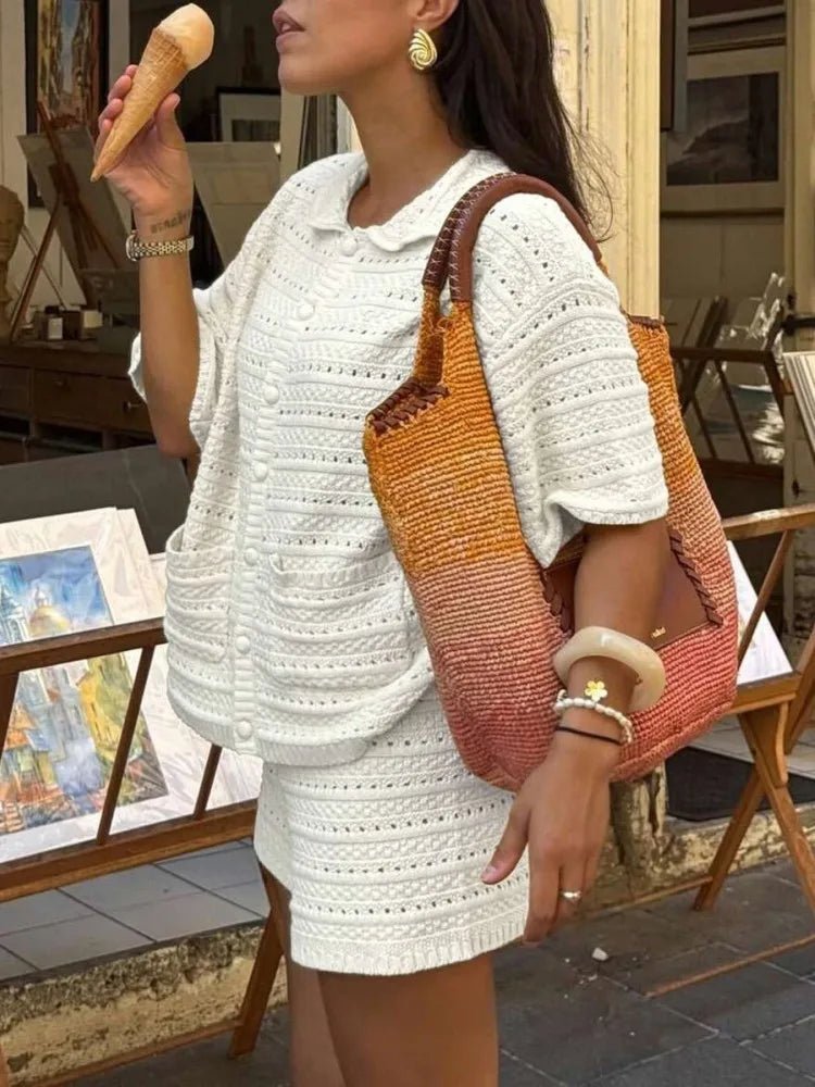 Sky - Women's Two-Piece Set in Knit with Button Front - photo 5
