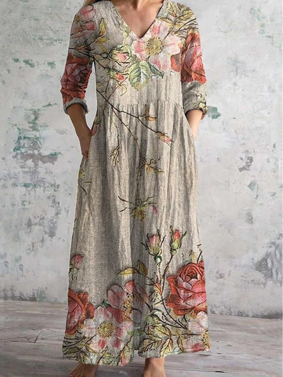 Romy - Women's Floral Maxi Dress (Plus Size Available)