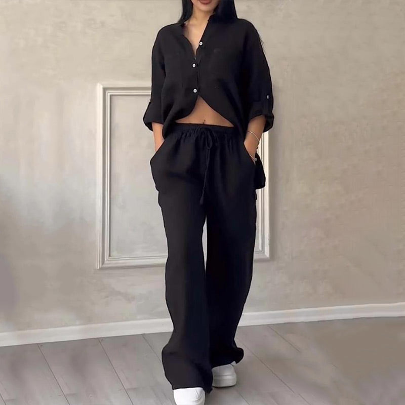 Inara - Women's Lightweight Breathable Linen Two-Piece Set