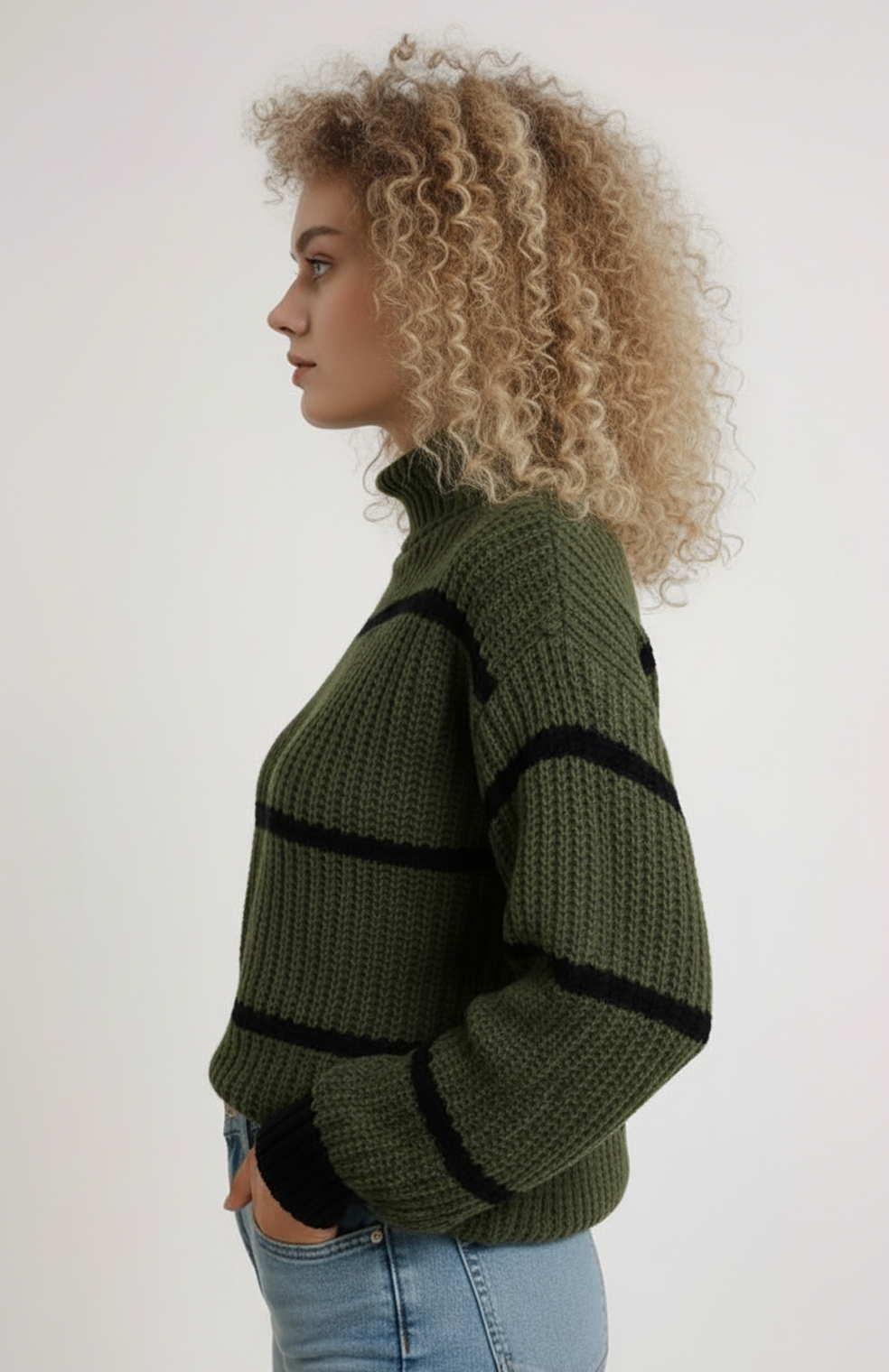 Summer - Women's Relaxed Jumper with Collar - photo 4