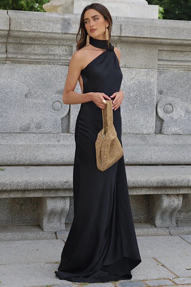 Suri - Women's Dress in Satin with Halter Neck - photo 8