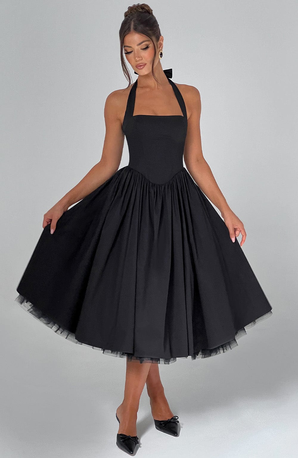 Beverly - Women's Relaxed Midi Dress with Straps