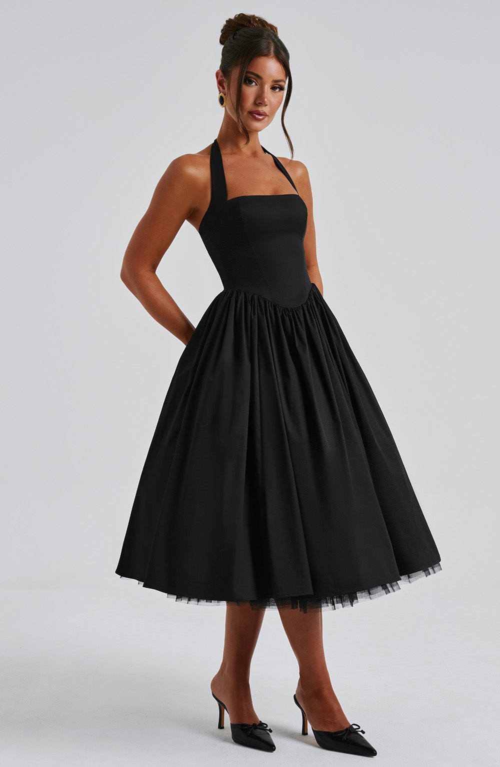 Beverly - Women's Relaxed Midi Dress with Straps