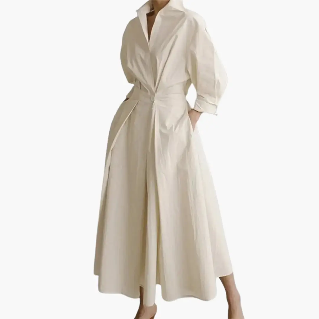 Tamsyn - Women's Fitted Midi Dress with Wide Leg - photo 1