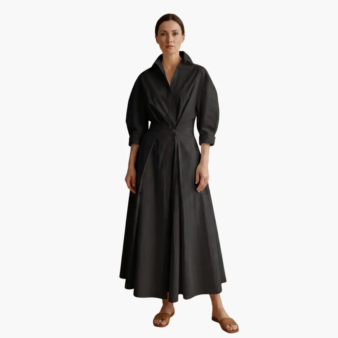 Tamsyn - Women's Fitted Midi Dress with Wide Leg - photo 11