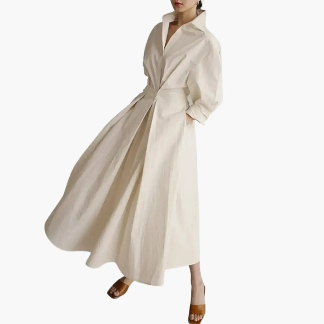 Tamsyn - Women's Fitted Midi Dress with Wide Leg - photo 4