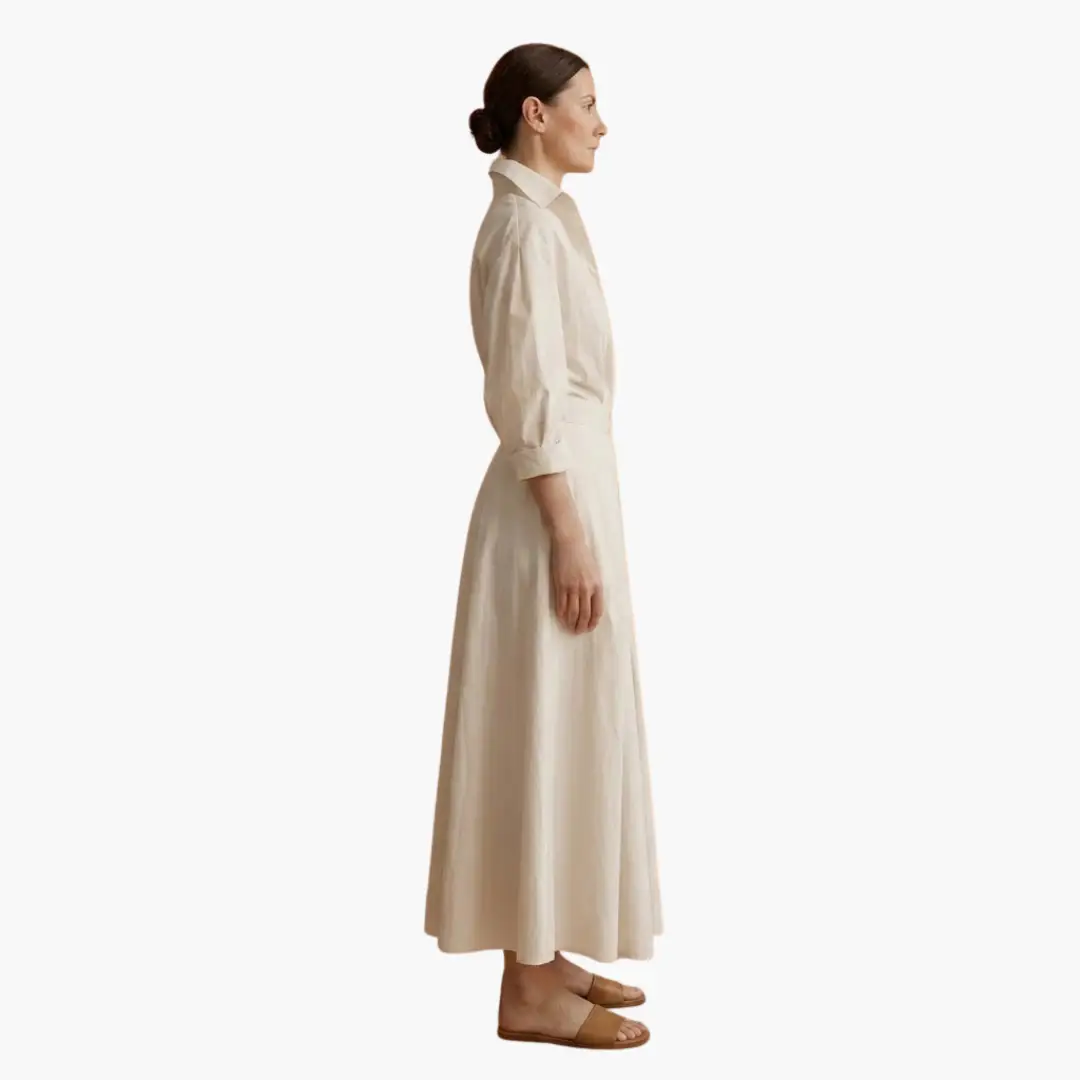 Tamsyn - Women's Fitted Midi Dress with Wide Leg - photo 6