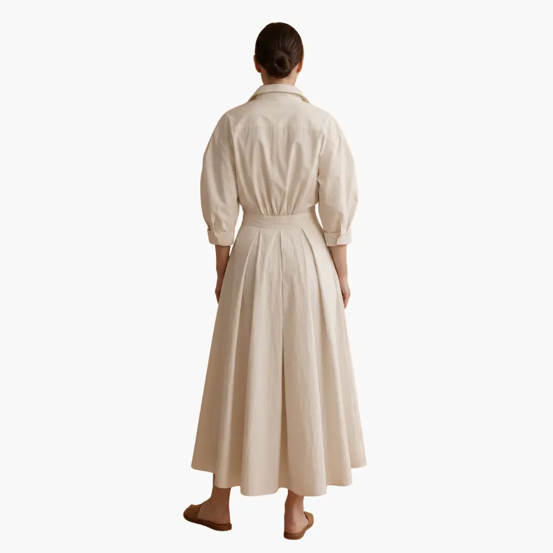 Tamsyn - Women's Fitted Midi Dress with Wide Leg - photo 8