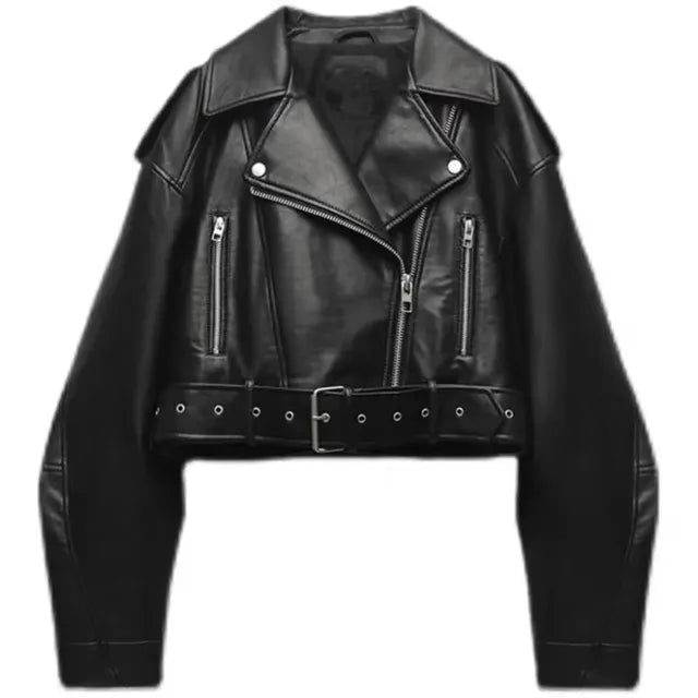 Tess - Women's Cropped Biker Jacket - photo 1
