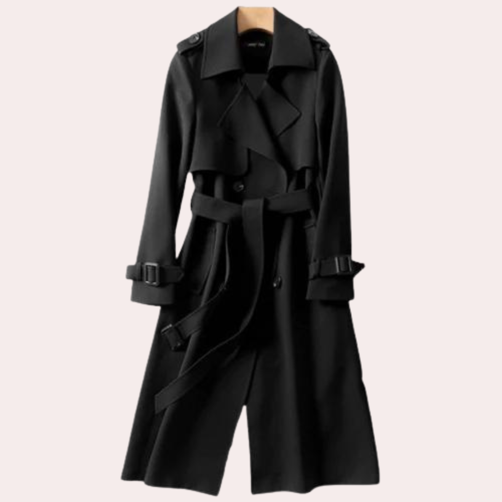 Thea - Women's Belted Long Trench Coat - photo 1