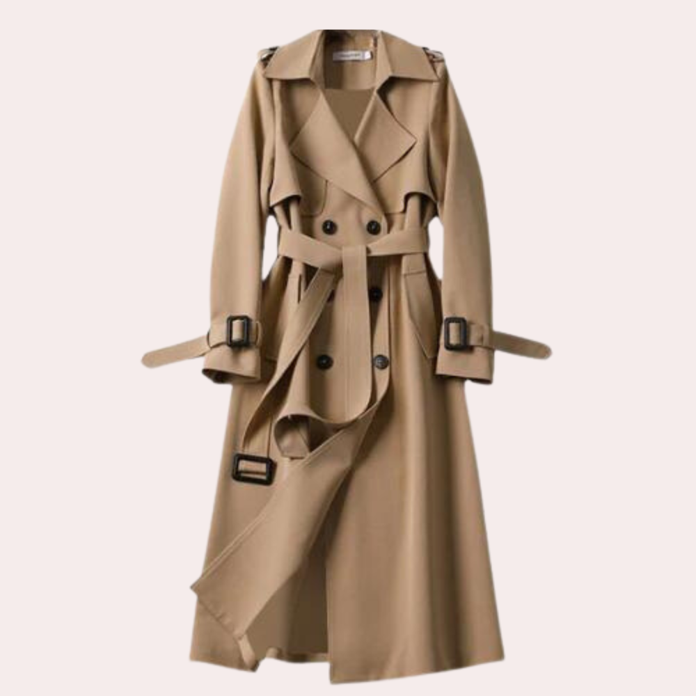 Thea - Women's Belted Long Trench Coat - photo 4