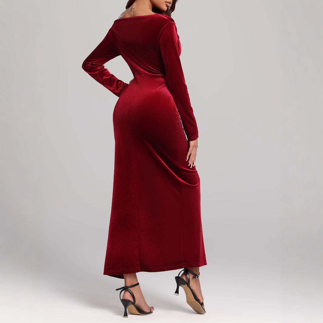 Thistle - Women's Fitted Maxi Dress with Side Split - photo 4