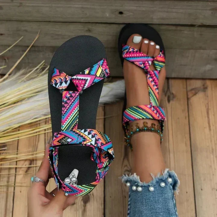 Tilda - Women's Flat Aztec Sandals with Toe Loop - photo 2