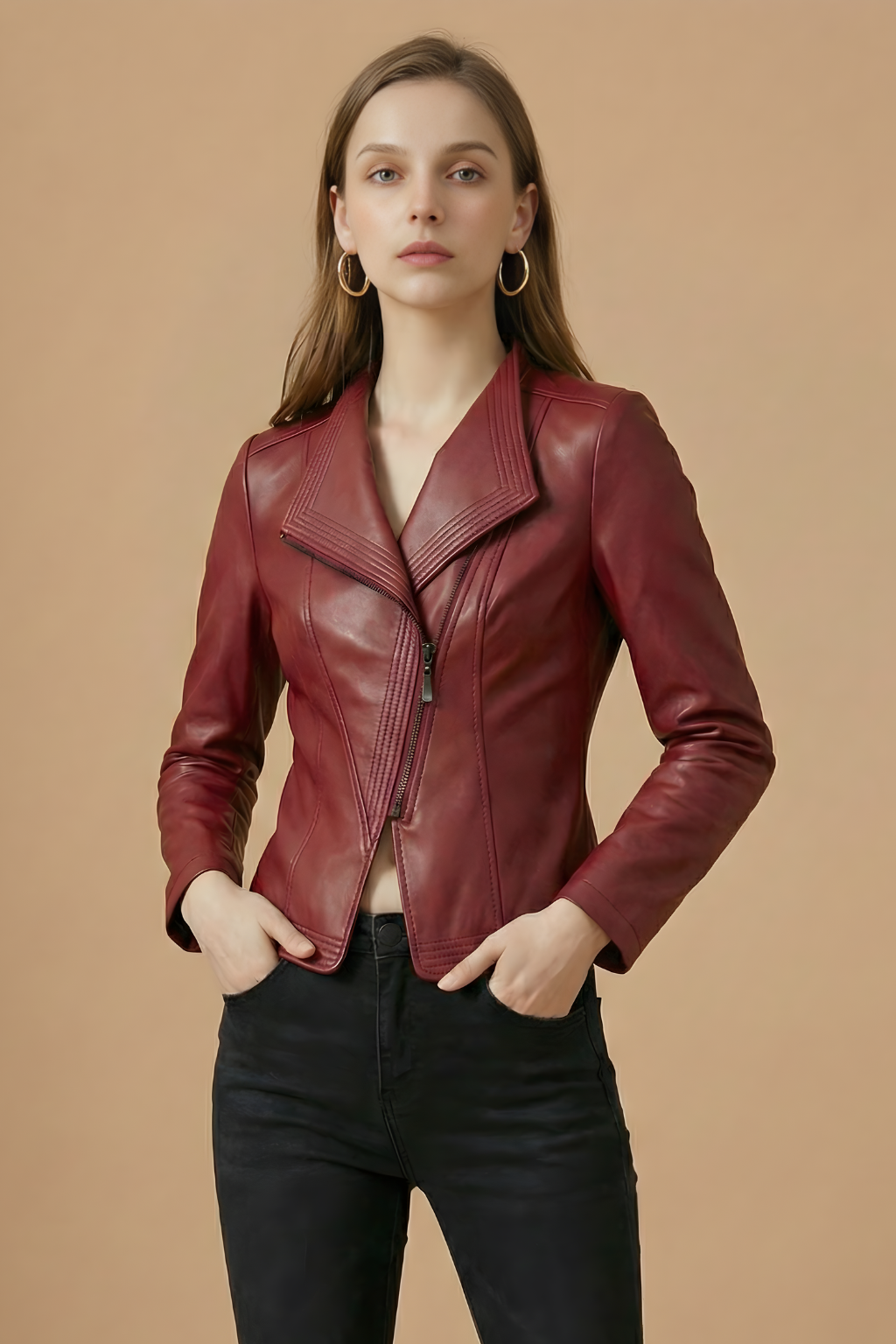 Tindra - Women's Biker Jacket with Zip Front - photo 1