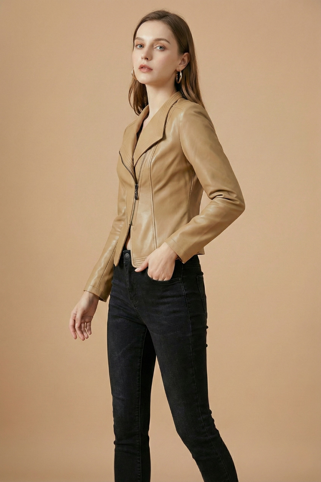 Tindra - Women's Biker Jacket with Zip Front - photo 7