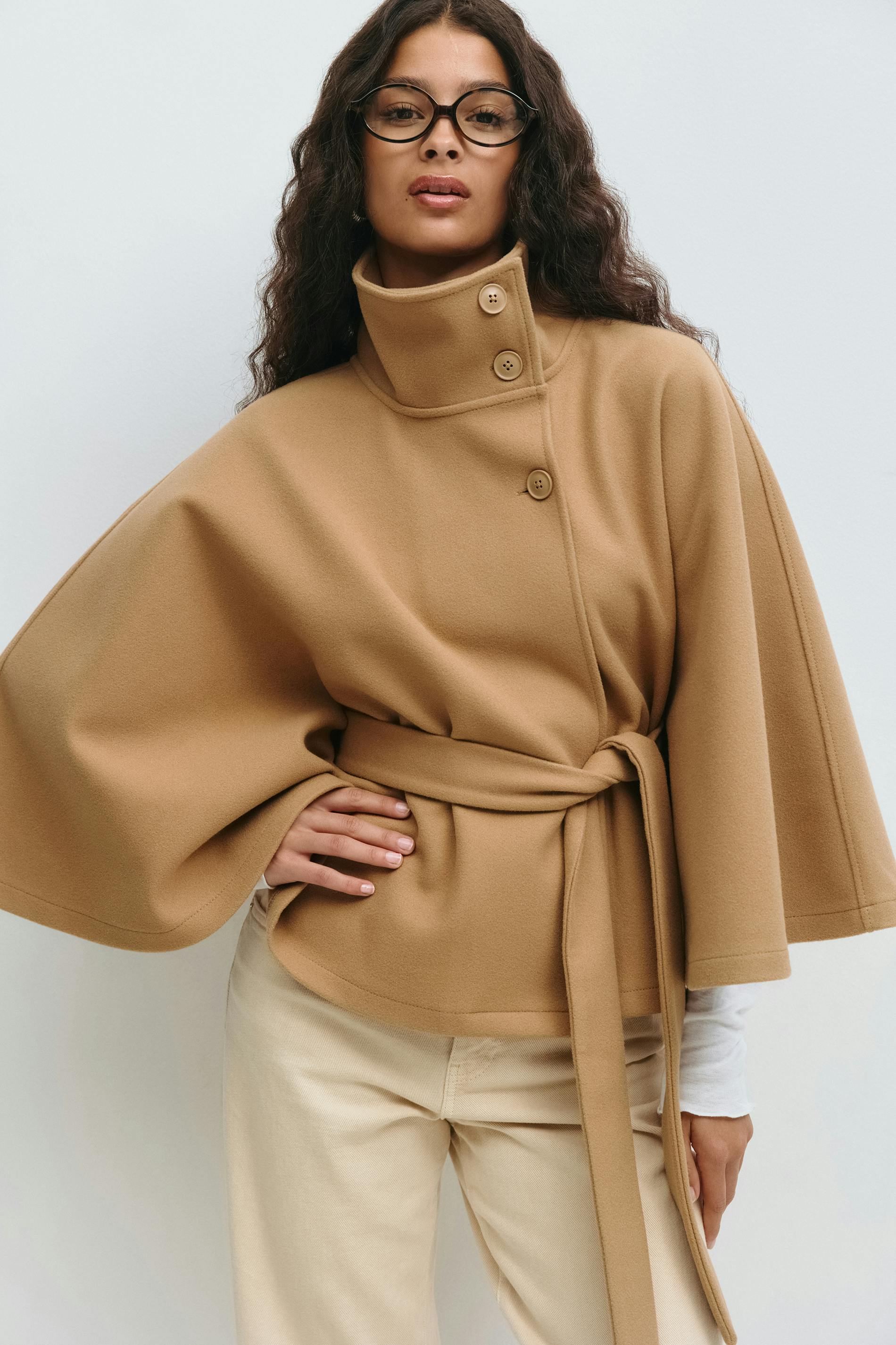 Toni - Women's Tie Waist Cape Coat - photo 8