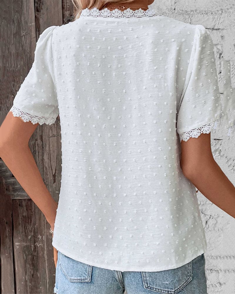 Carol - Women's Relaxed Blouse with Short Sleeves