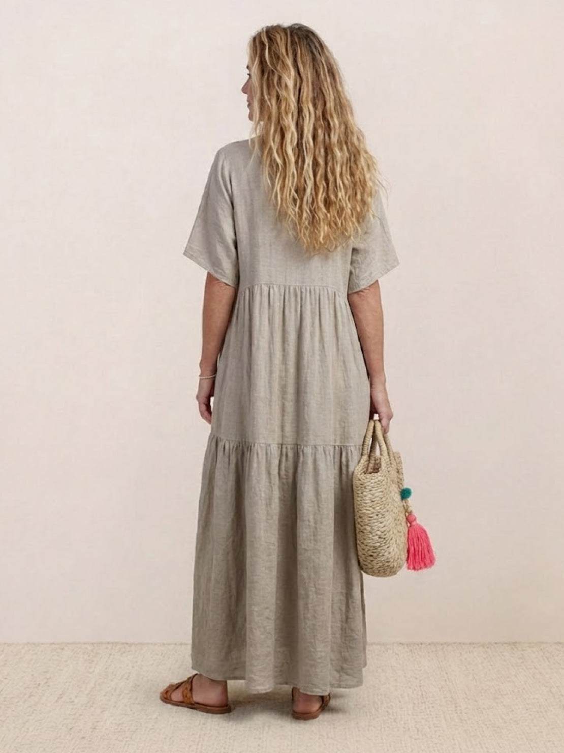 Brooklyn - Women's Boho V Neck Tiered Maxi Dress