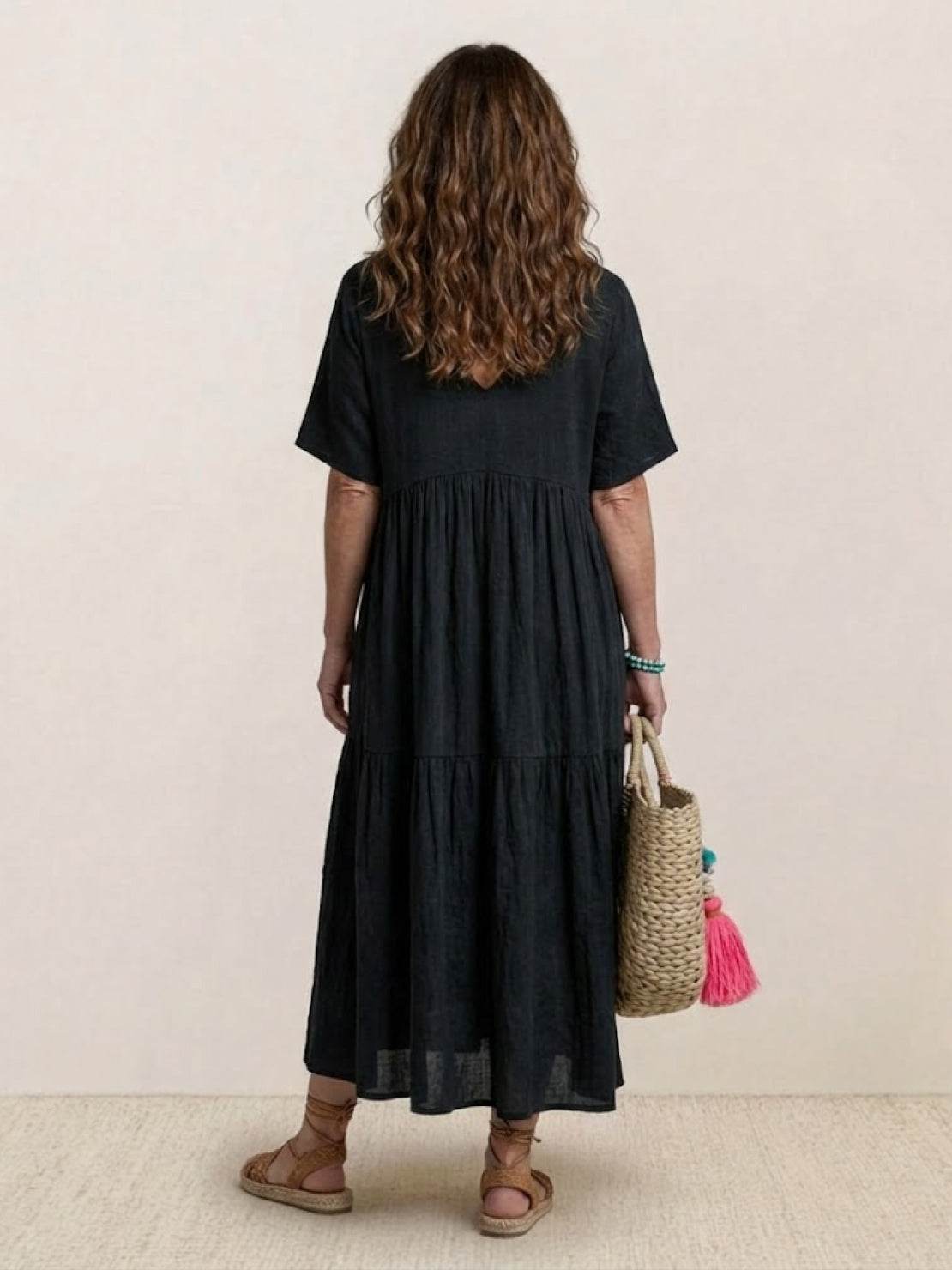 Brooklyn - Women's Boho V Neck Tiered Maxi Dress