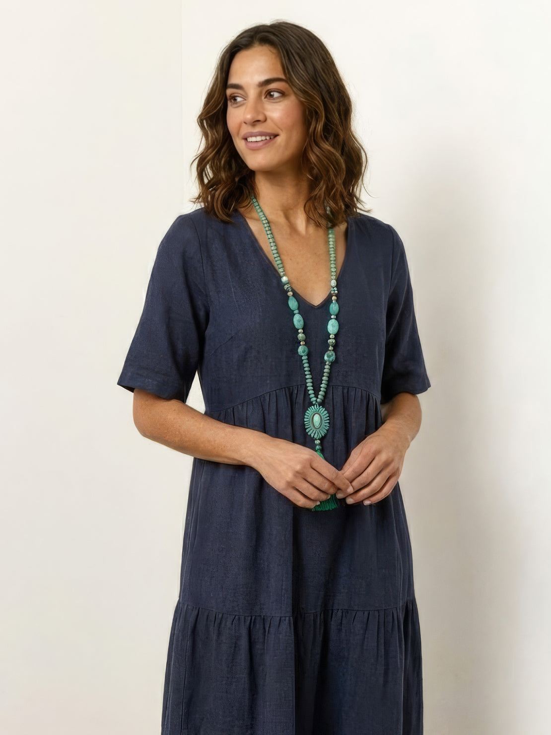 Brooklyn - Women's Boho V Neck Tiered Maxi Dress