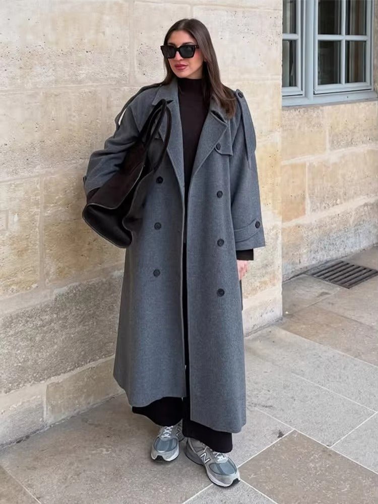 Vada-Lee - Women's Wrap Coat with Collar - photo 10