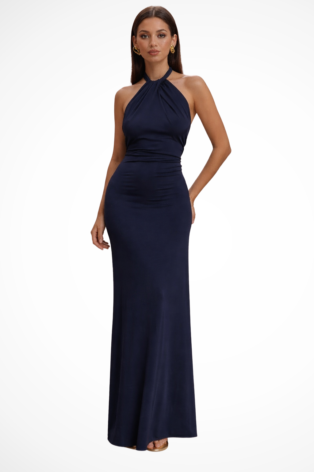 Vada - Women's Flowing Maxi Dress with Halter Neck - photo 2