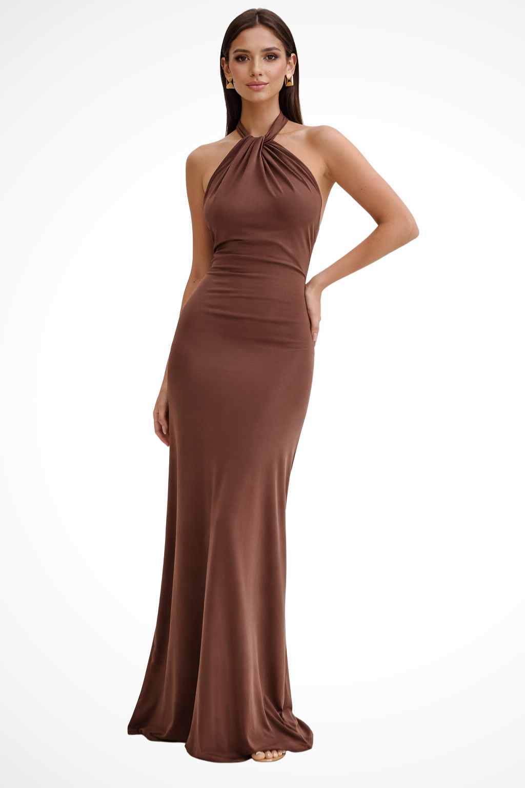 Vada - Women's Flowing Maxi Dress with Halter Neck - photo 3