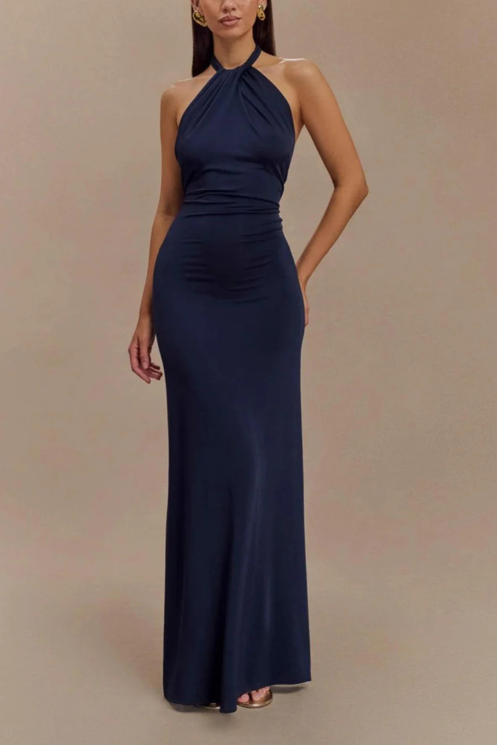 Vada - Women's Flowing Maxi Dress with Halter Neck - photo 8