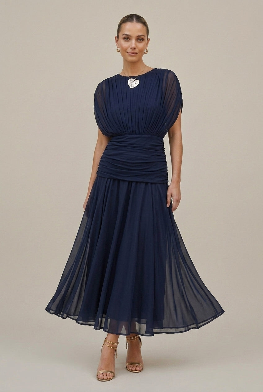 Women's Wedding Guest Off Shoulder Wrap Maxi Dress