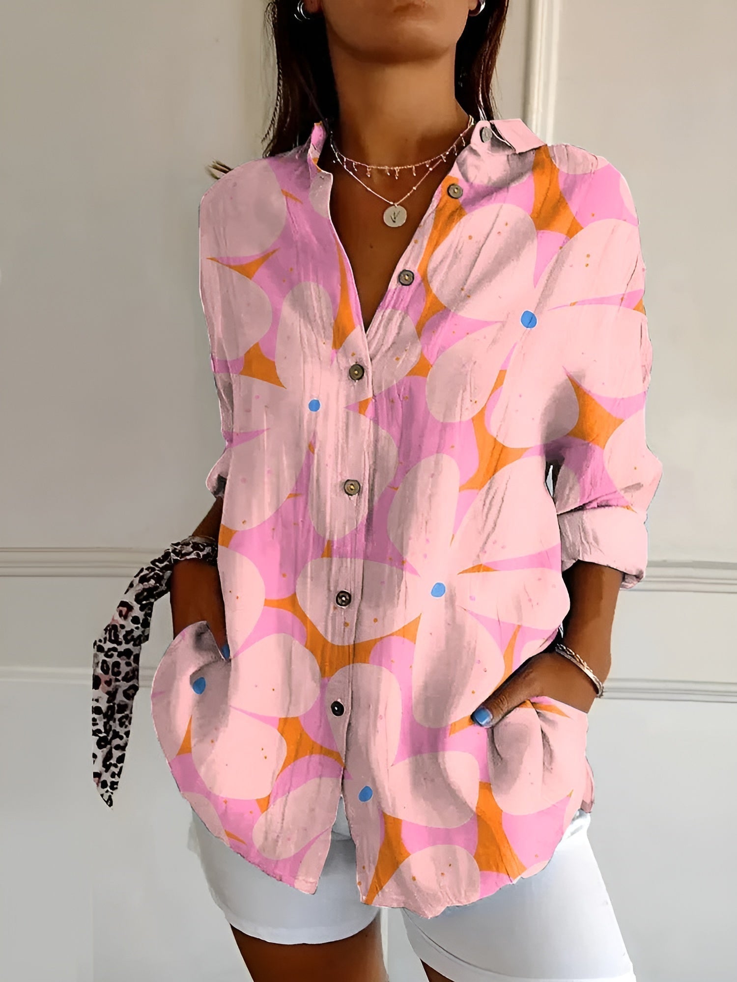 Ivy - Women's Floral Breeze Button-Up Shirt