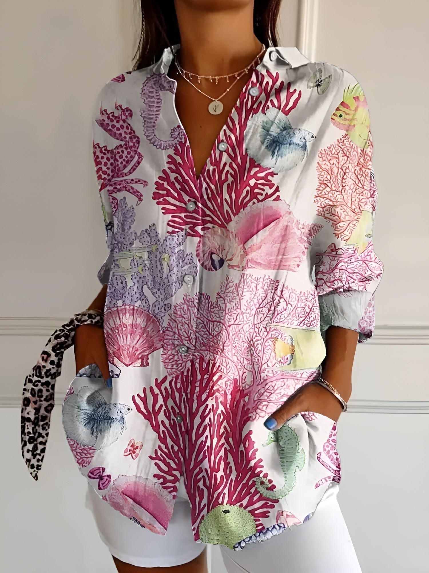 Ivy - Women's Floral Breeze Button-Up Shirt