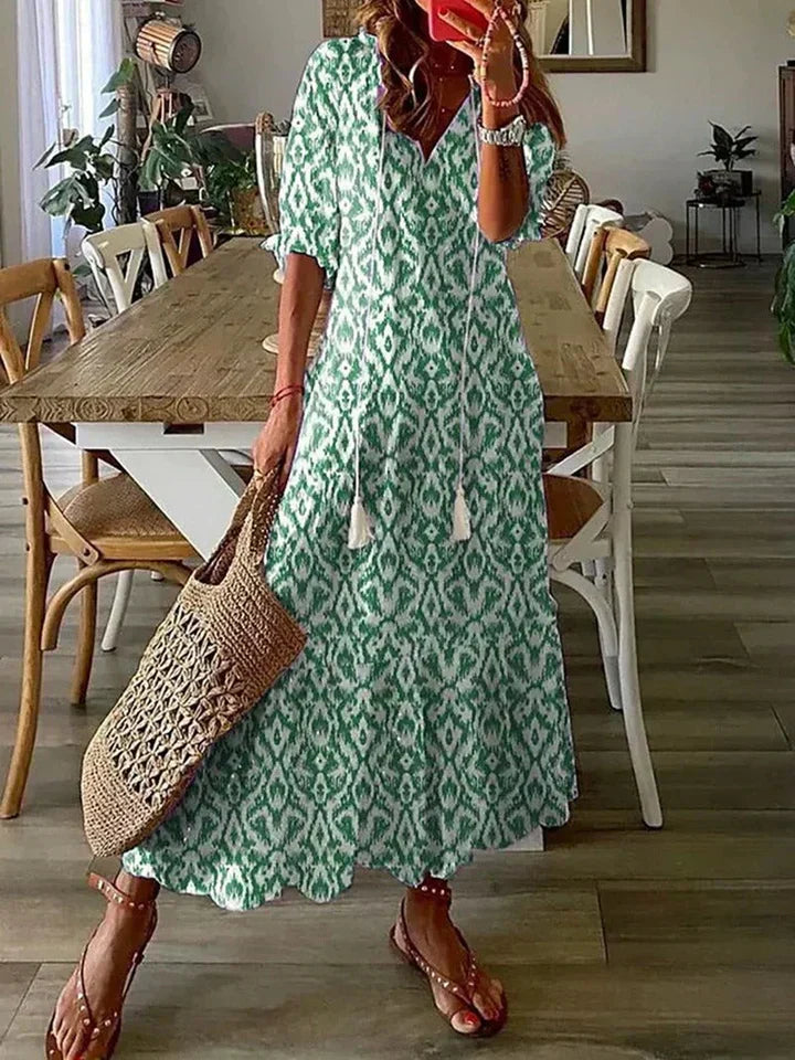 Eleanor - Women's V-Neck Maxi Dress