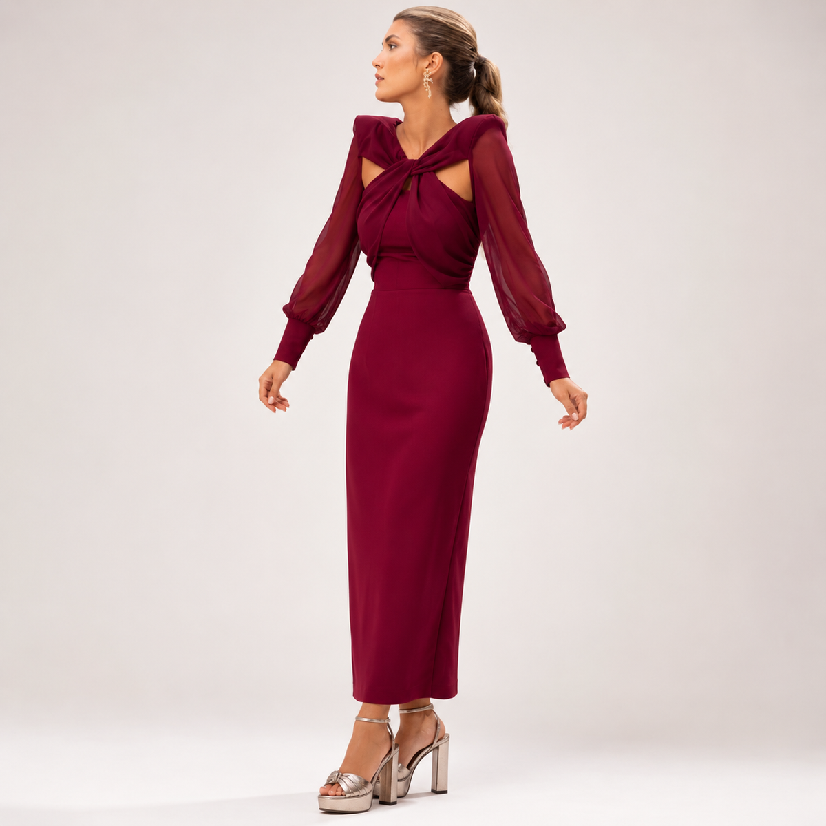 Verona - Women's Midi Dress with Long Sleeves - photo 6