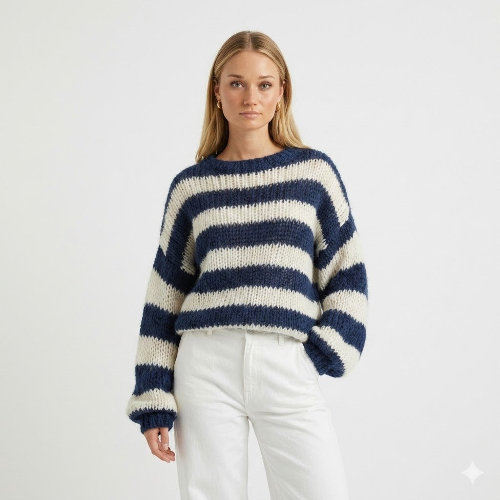 Verona - Women's Relaxed Jumper in Knit with Stripe - photo 1