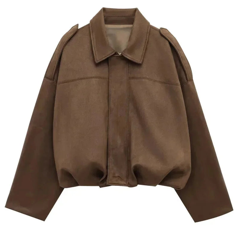 Dámské oversized bomber sako na zip