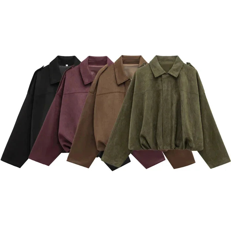 Dámské oversized bomber sako na zip