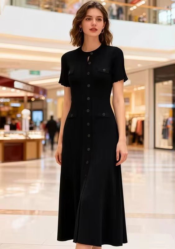 Victoria - Women's Midi Dress in Knit with Button Front - photo 4