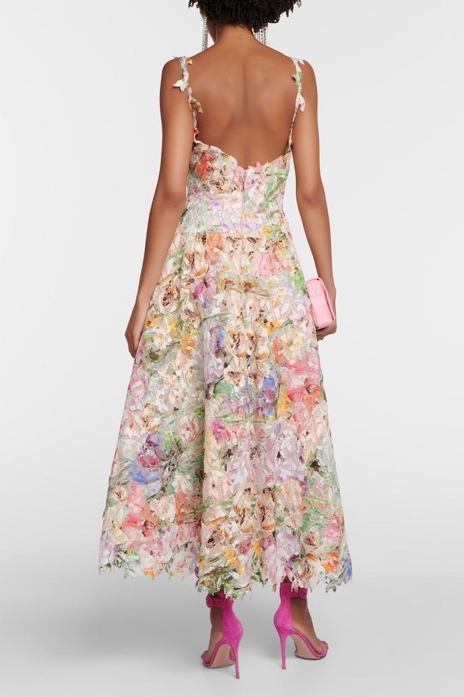 Bellarose - Women's Floral Embroidered Lace Midi Dress Elegant & Romantic Summer Outfit