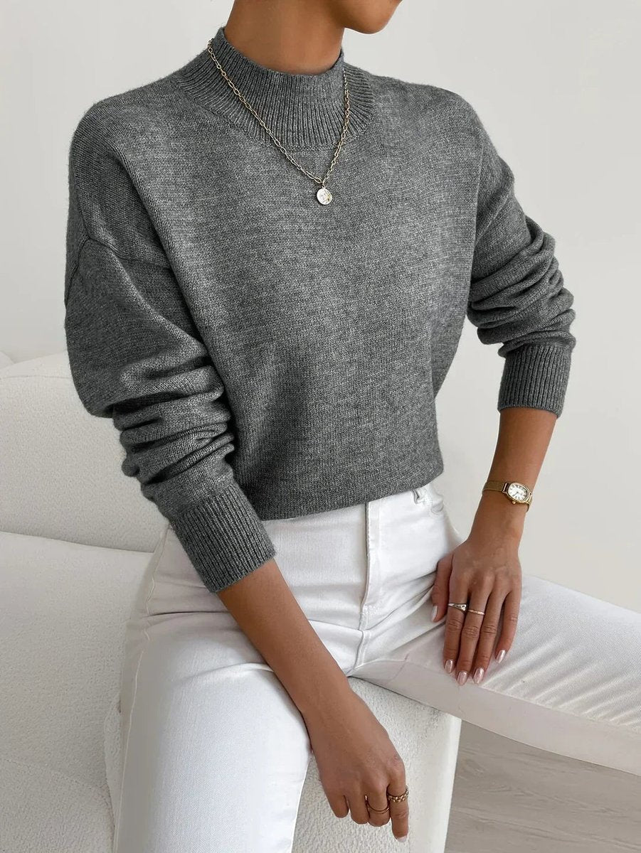 Willa - Women's Mock Neck Relaxed-fit Knit Turtleneck Sweater - photo 10