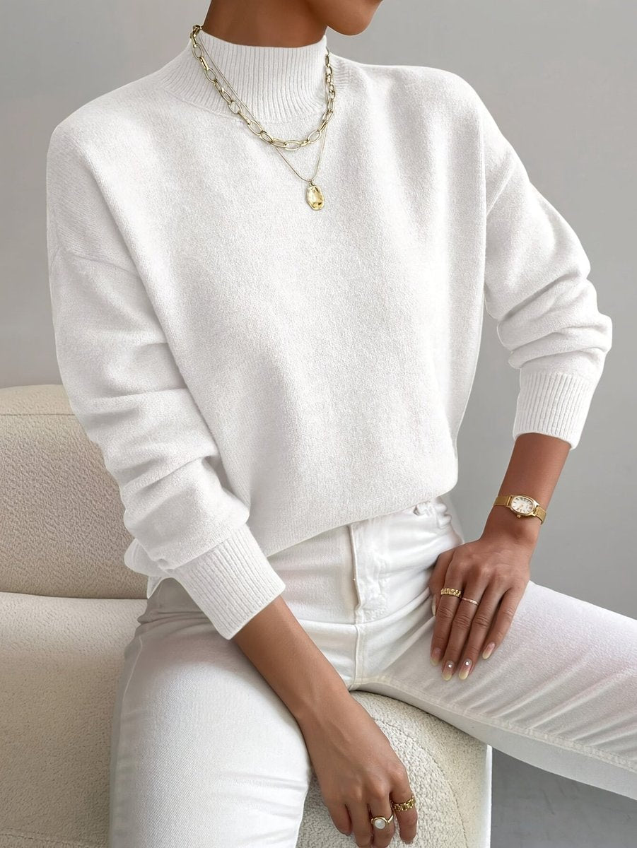 Willa - Women's Mock Neck Relaxed-fit Knit Turtleneck Sweater - photo 2
